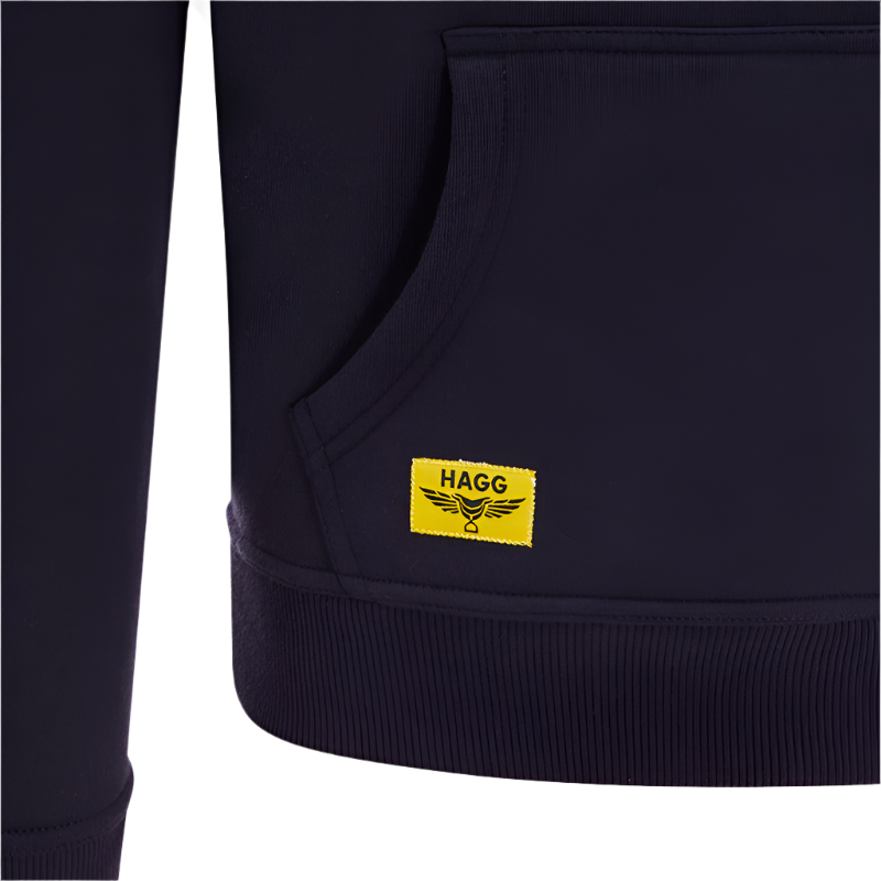 Hagg - Sweat à capuche homme marine/ jaune