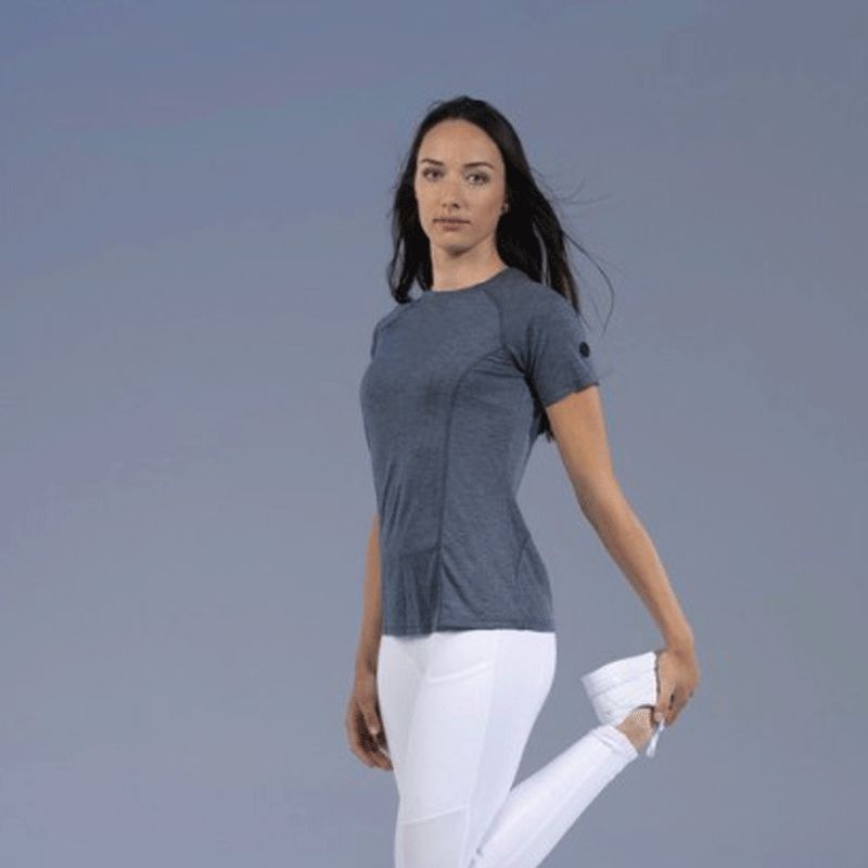 Pro Series - T-shirt manches courtes Vibration femme bleu gris | - Ohlala