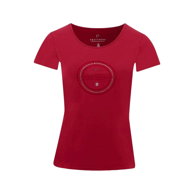 Equithème - T-shirt manches courtes femme Anna cerise | - Ohlala