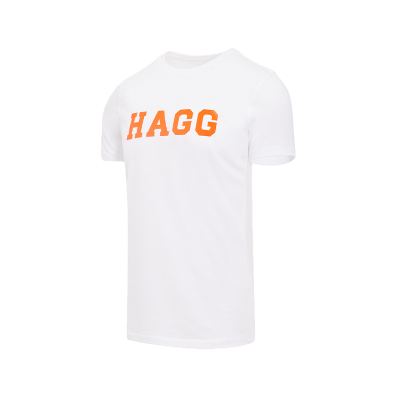 Hagg - T-shirt manches courtes homme blanc/ orange