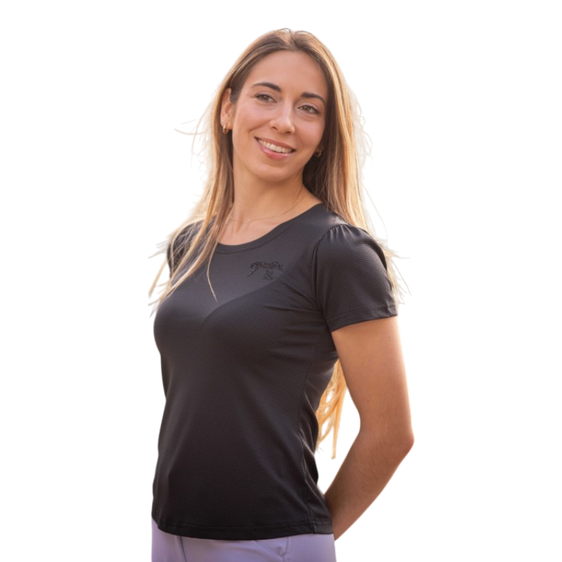 Pénélope - T-shirt manches courtes femme Techty Honey anthracite | - Ohlala