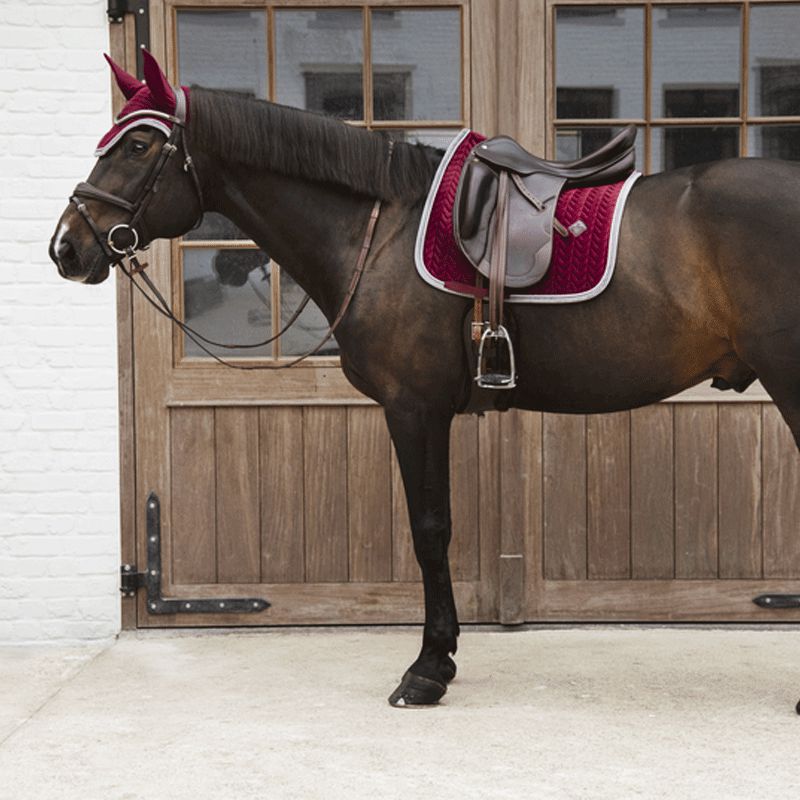 Kentucky Horsewear - Tapis de dressage velvet contrast bordeaux | - Ohlala