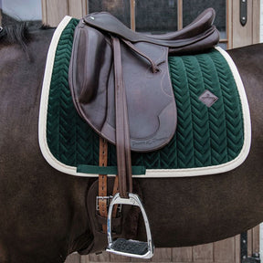 Kentucky Horsewear - Tapis de dressage velvet contrast vert sapin | - Ohlala