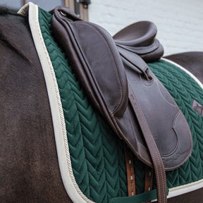 Kentucky Horsewear - Tapis de dressage velvet contrast vert sapin | - Ohlala
