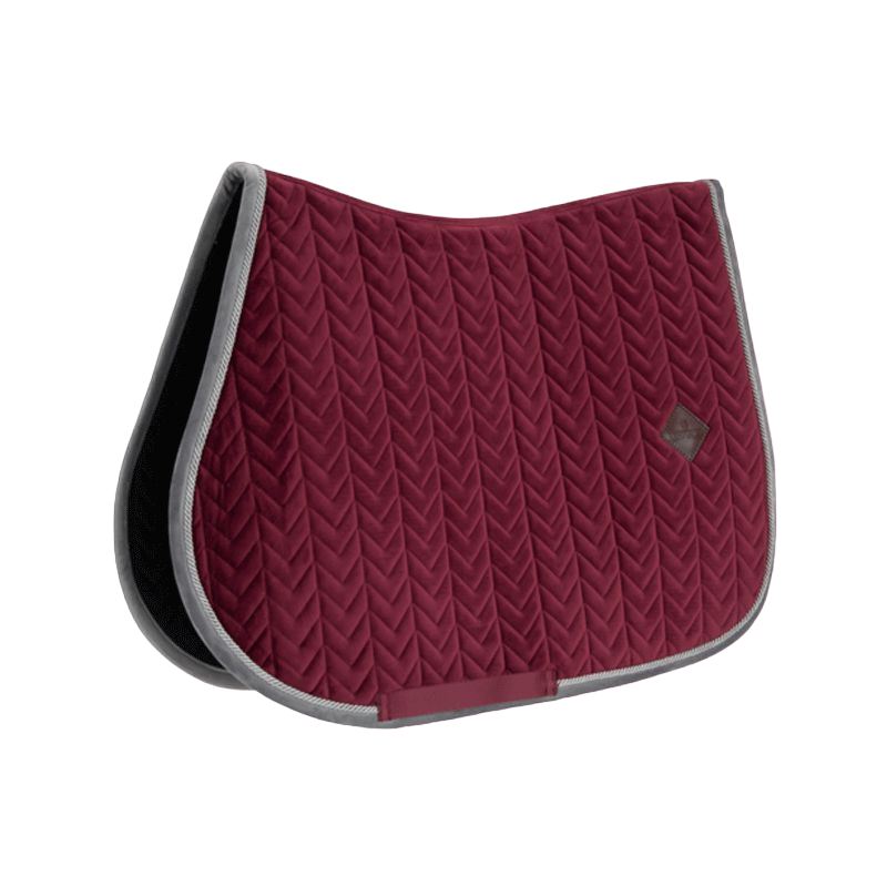 Kentucky Horsewear - Tapis de selle velvet contrast bordeaux | - Ohlala