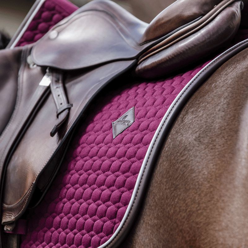 Kentucky Horsewear - Tapis de selle Classic leather bordeaux | - Ohlala
