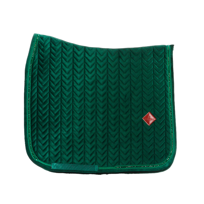 Kentucky Horsewear - Tapis de dressage Velvet Pearls vert sapin | - Ohlala