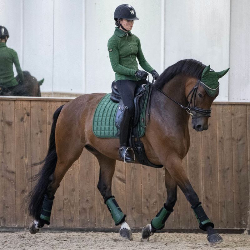 LeMieux - Tapis de dressage Loire Classic Square Hunter Green | - Ohlala