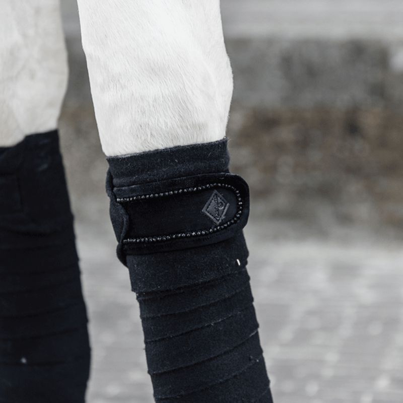 Kentucky Horsewear - Bandes de polo Velvet Pearls noir | - Ohlala