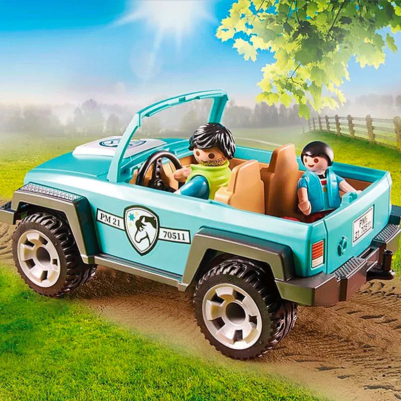 Playmobil - Voiture et van pour poney | - Ohlala