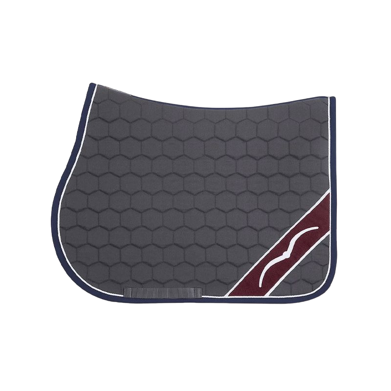 Animo Italia - Tapis de selle Wish gris/bordeaux | - Ohlala