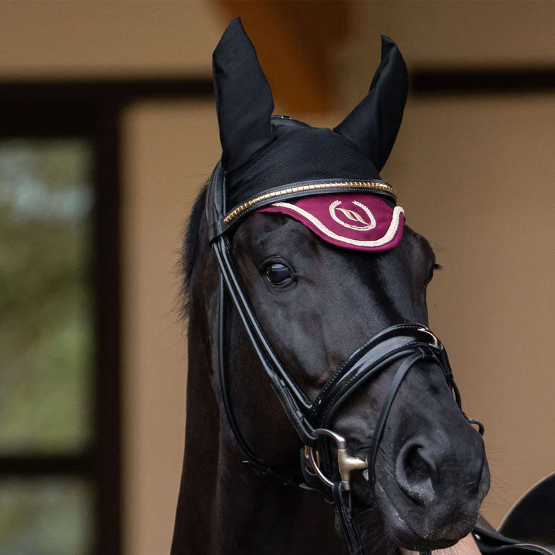 Back On Track - Bonnet pour cheval Night Collection noir/ rouge | - Ohlala