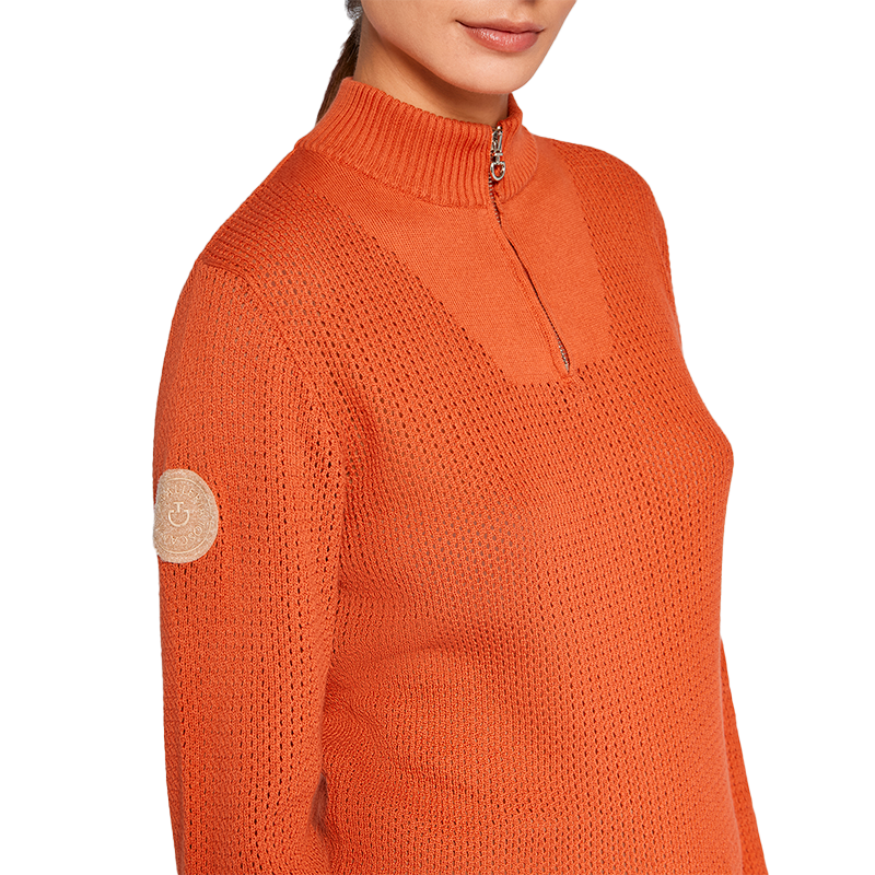 Cavalleria Toscana - Pull manches longues femme demi zip tricot sunset dream | - Ohlala