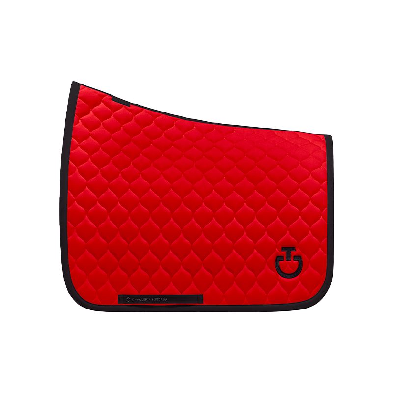 Cavalleria Toscana - Tapis de dressage Circular Quilted Jersey rouge coquelicot | - Ohlala