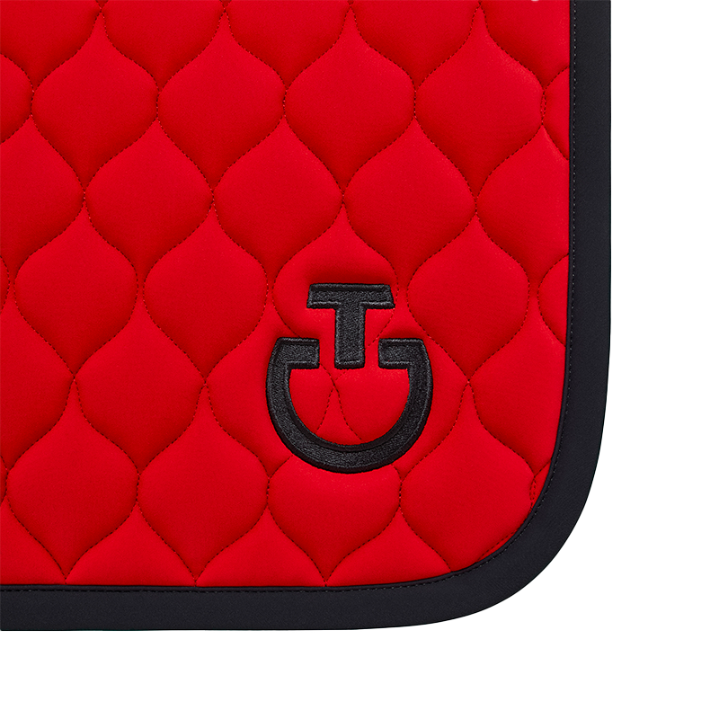 Cavalleria Toscana - Tapis de selle Circular Quilted Jersey rouge coquelicot | - Ohlala