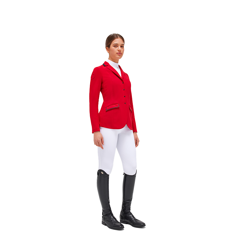 Cavalleria Toscana - Veste de concours femme jersey broderie rouge | - Ohlala