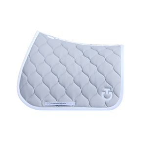 Cavalleria Toscana - Tapis de selle New Circular Quilted Jersey light grey et blanc | - Ohlala
