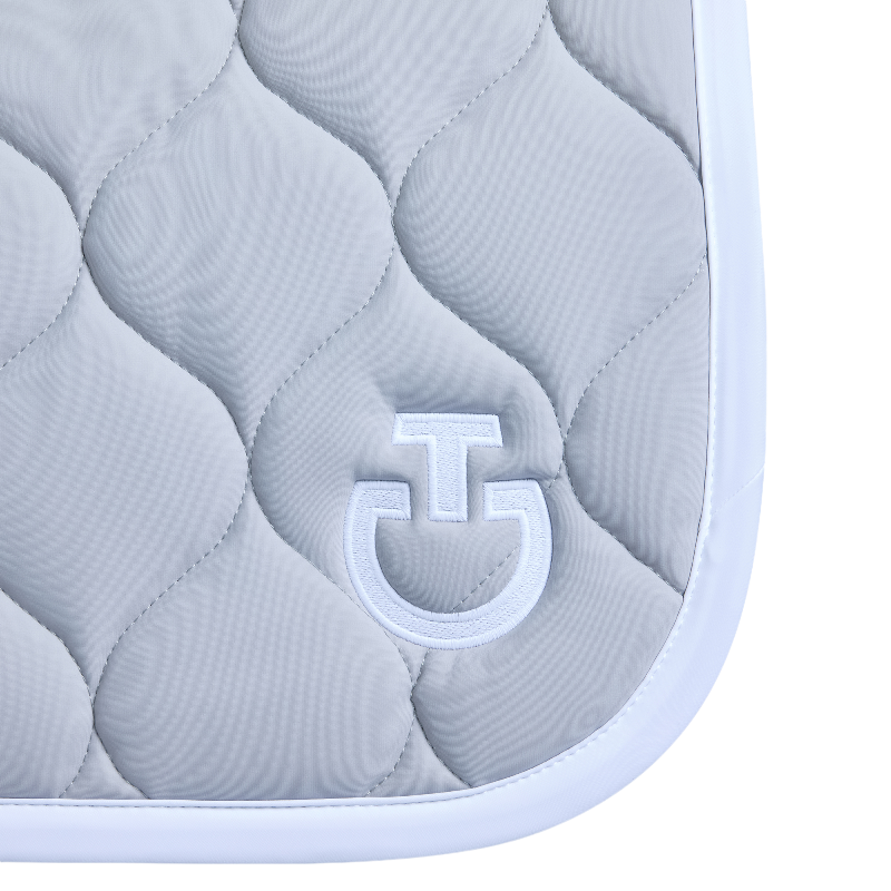 Cavalleria Toscana - Tapis de selle New Circular Quilted Jersey light grey et blanc