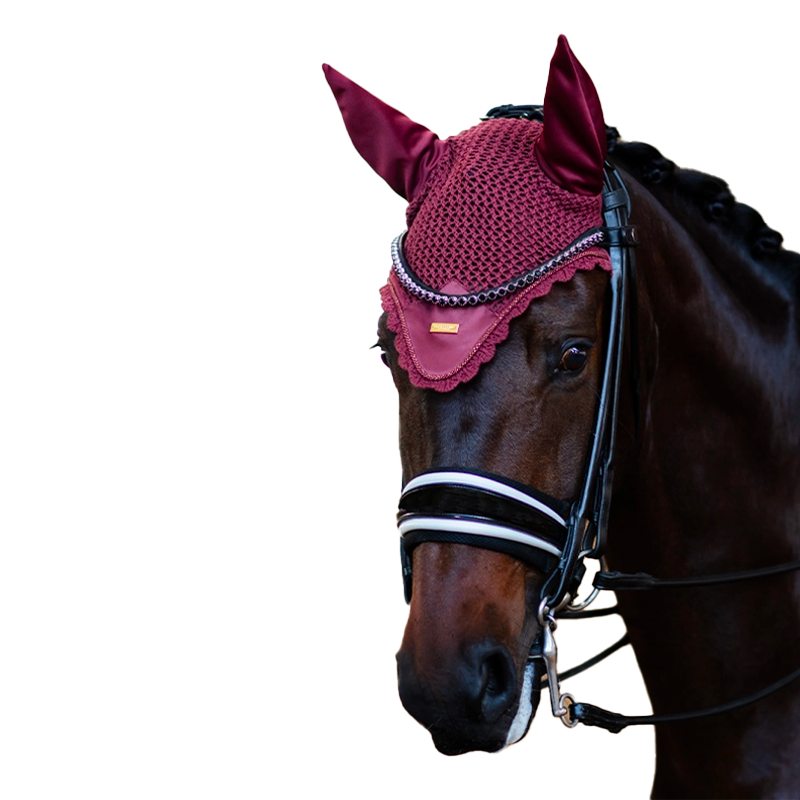 Equestrian Stockholm - Bonnet pour chevaux New Maroon | - Ohlala