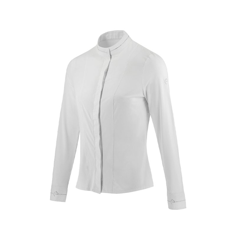 Equithème - Chemise à manches longues de concours femme Julia blanche | - Ohlala