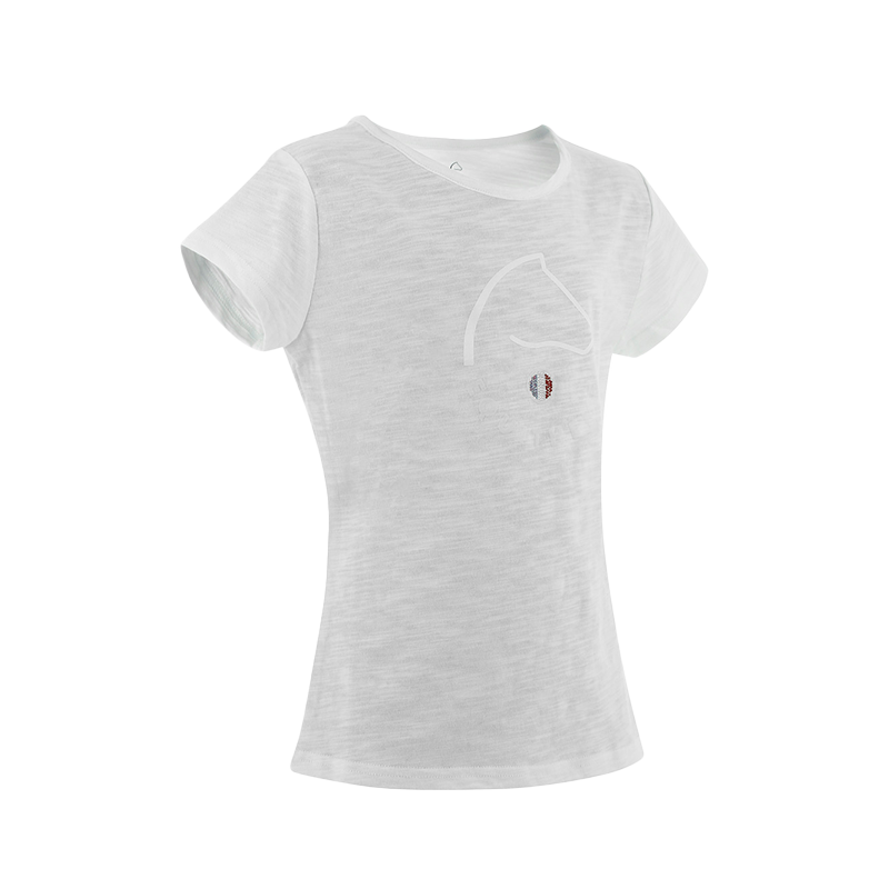 Equithème - T-shirt à manches courtes enfant Claire blanc | - Ohlala