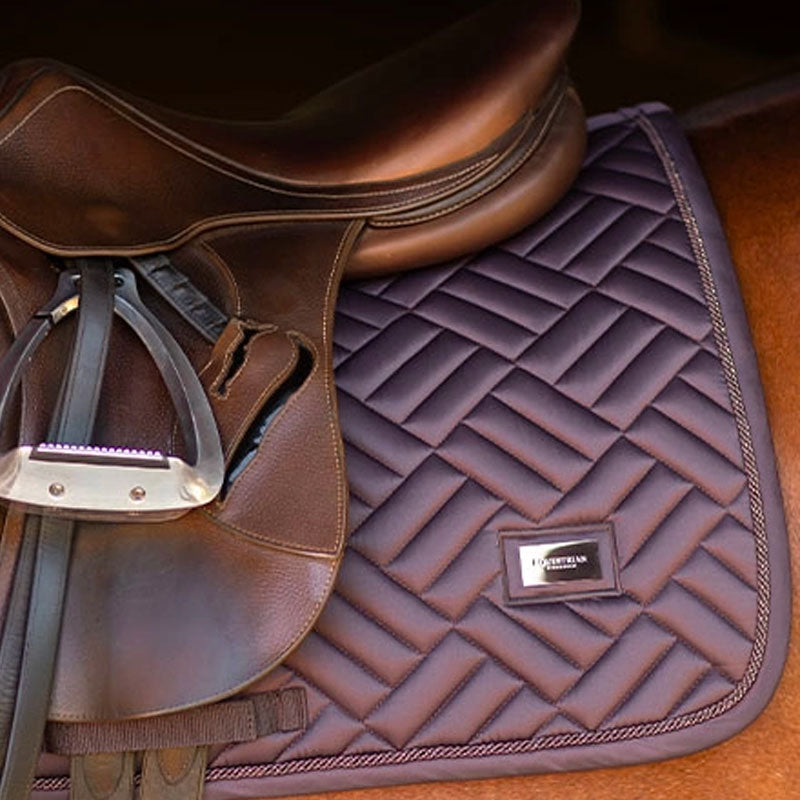 Equestrian Stockholm - Tapis de selle Moonless Night marron/ violet | - Ohlala