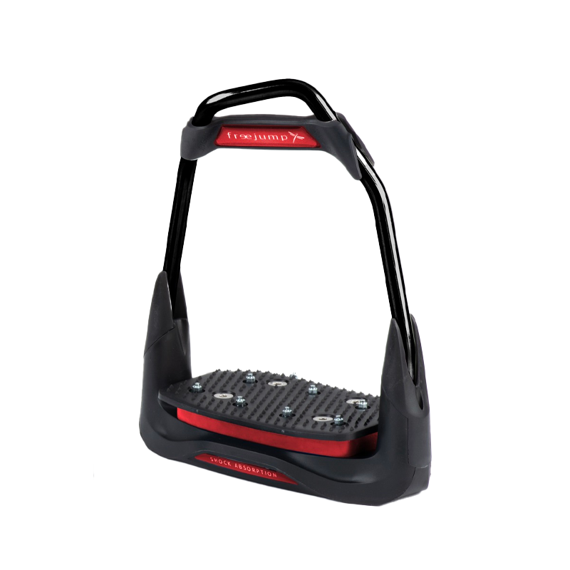 Freejump - Étriers Air's Full black plancher incliné / oeil orienté / rouge | - Ohlala