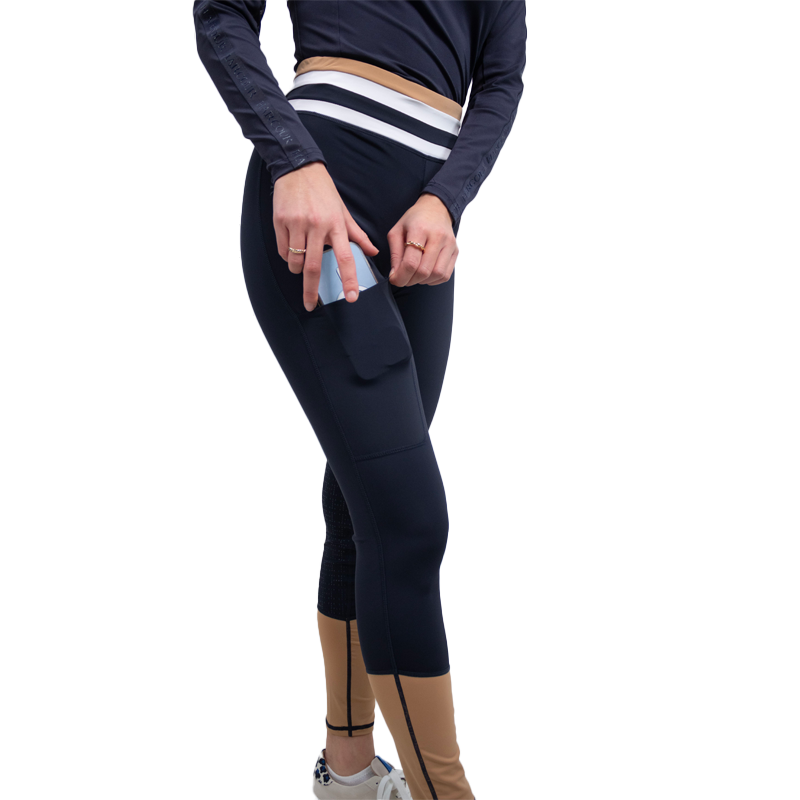 Harcour - Legging d'équitation femme Brookie marine et iced coffee | - Ohlala