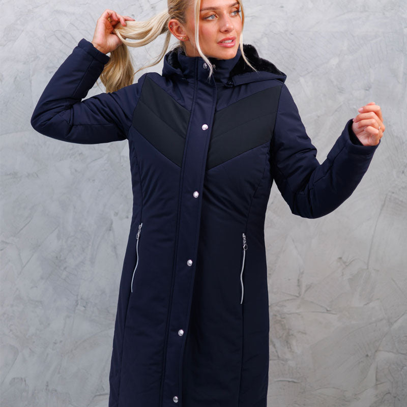 Harcour - Parka longue femme Java marine | - Ohlala