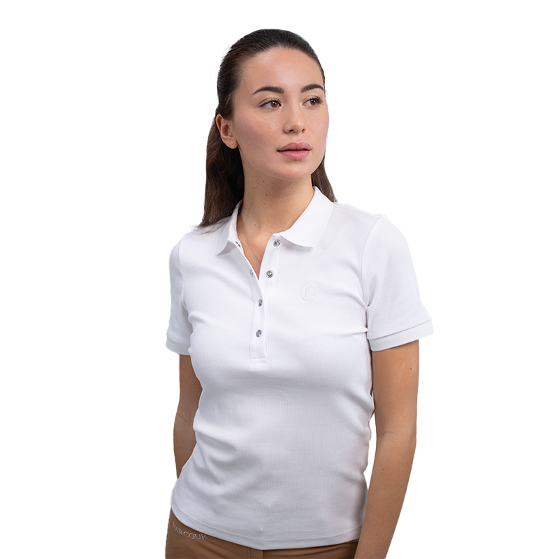 Harcour - Polo manches courtes femme Poly blanc | - Ohlala