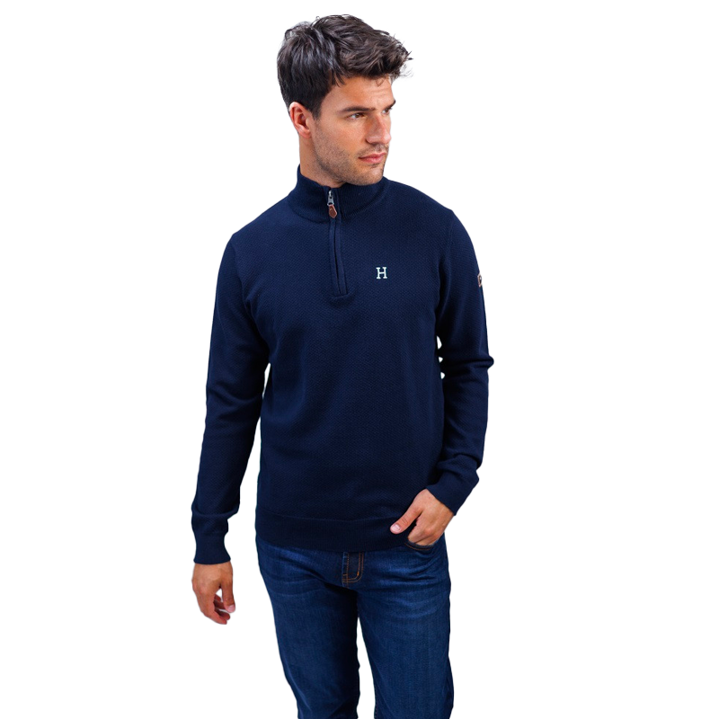 Harcour - Pull manches longues homme Douglas marine | - Ohlala