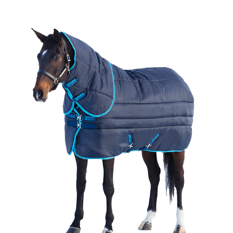 Horseware - Couverture de box Amigo Insulator Plus Super Heavy avec couvre-cou marine/ bleu électrique 550g | - Ohlala