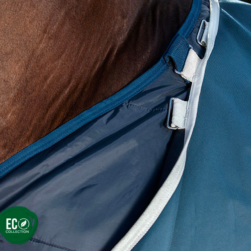 Horseware - Couverture d'extérieur Ameco Bravo 12+ cheval avec couvre-cou bleu 250g | - Ohlala