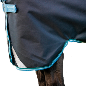 Horseware - Couverture d'extérieur Amigo Bravo 12 Bundle doublures et couvre-cou marine/ turquoise 50g | - Ohlala