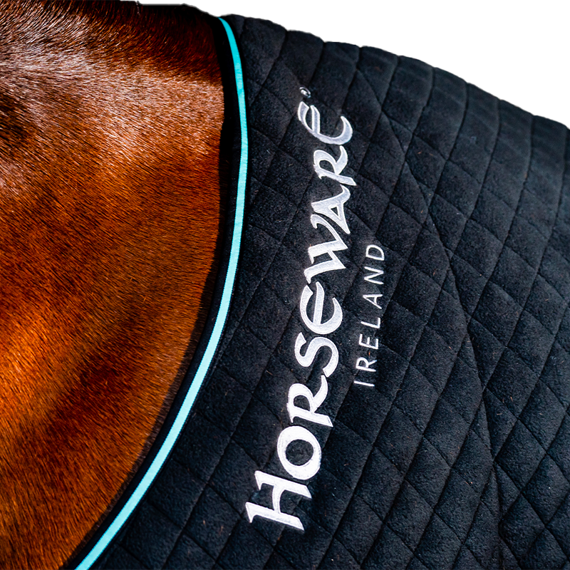 Horseware - Couverture séchante Autumn Cooler noir/ aqua/ argent 100g | - Ohlala