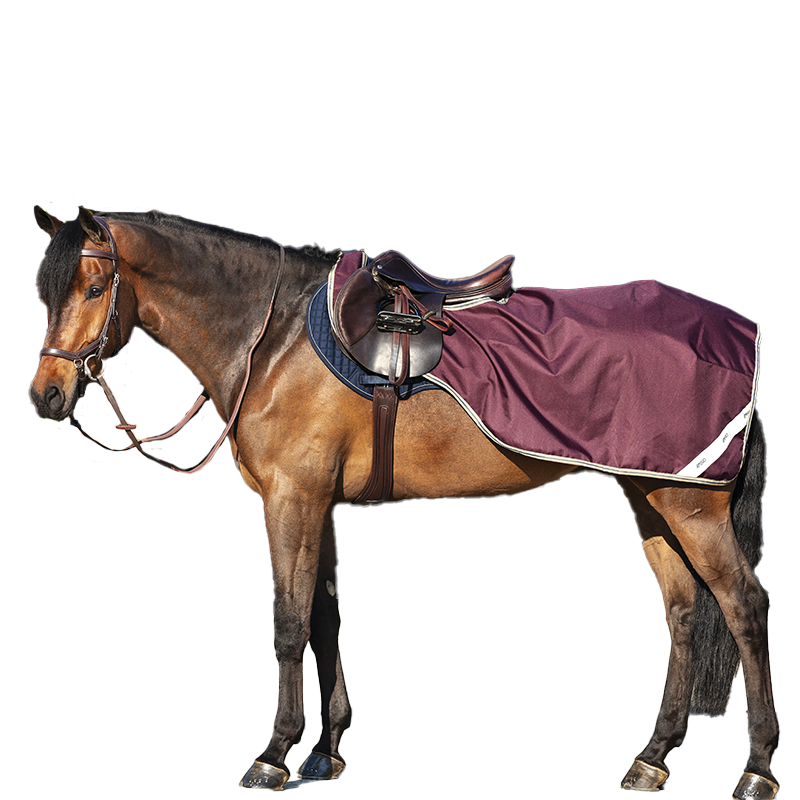 Horseware - Couvre-reins imperméable Competition Ripstop figue/ marine/ beige | - Ohlala