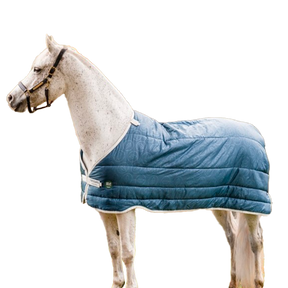 Horseware - Sous-couverture Ecolin bleu canard/ gris 100g | - Ohlala