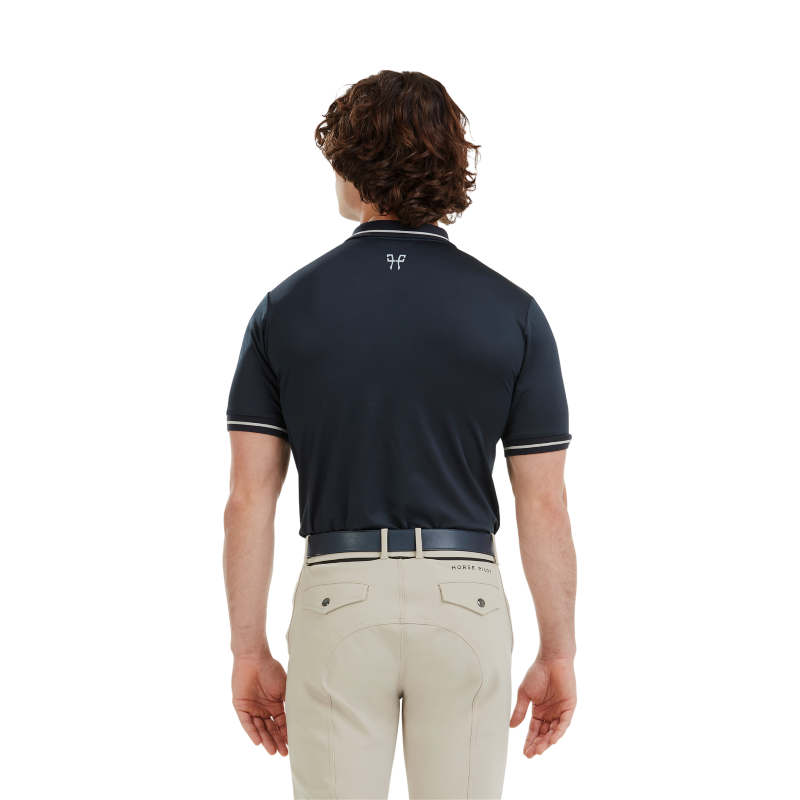 Horse Pilot - Polo homme manches courtes Atlas blue graphite | - Ohlala