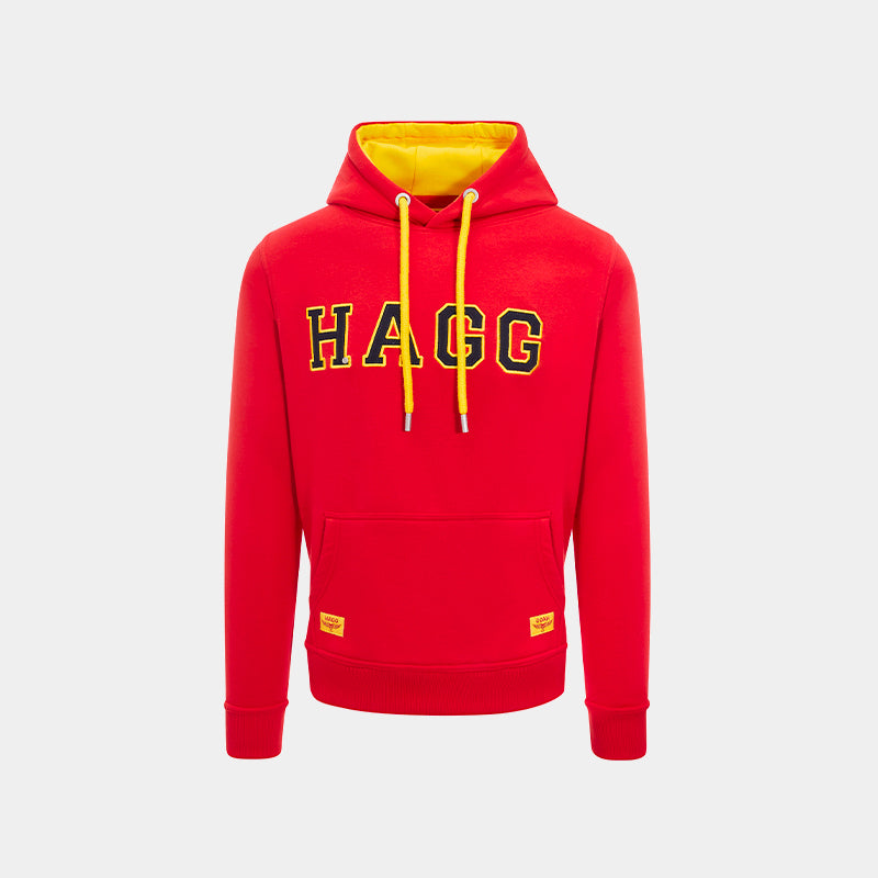 Hagg - Sweat à capuche homme rouge/ jaune/ noir | - Ohlala