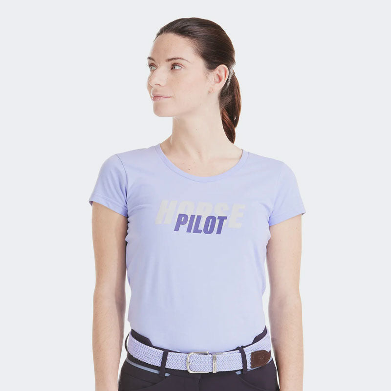 Horse Pilot - T-shirt manches courtes femme Team shirt lavende | - Ohlala