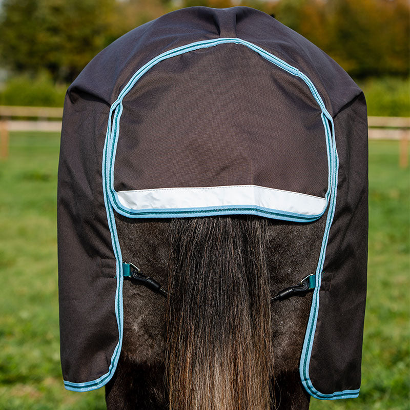 Horseware - Couverture d'extérieurs Amigo Bravo poney plus avec cou marine/ turquoise 250g | - Ohlala