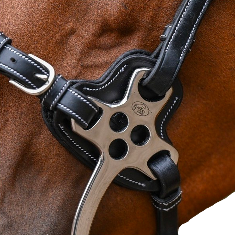 Jump'In - Protection pour hackamore petites branches plates en cuir noir | - Ohlala