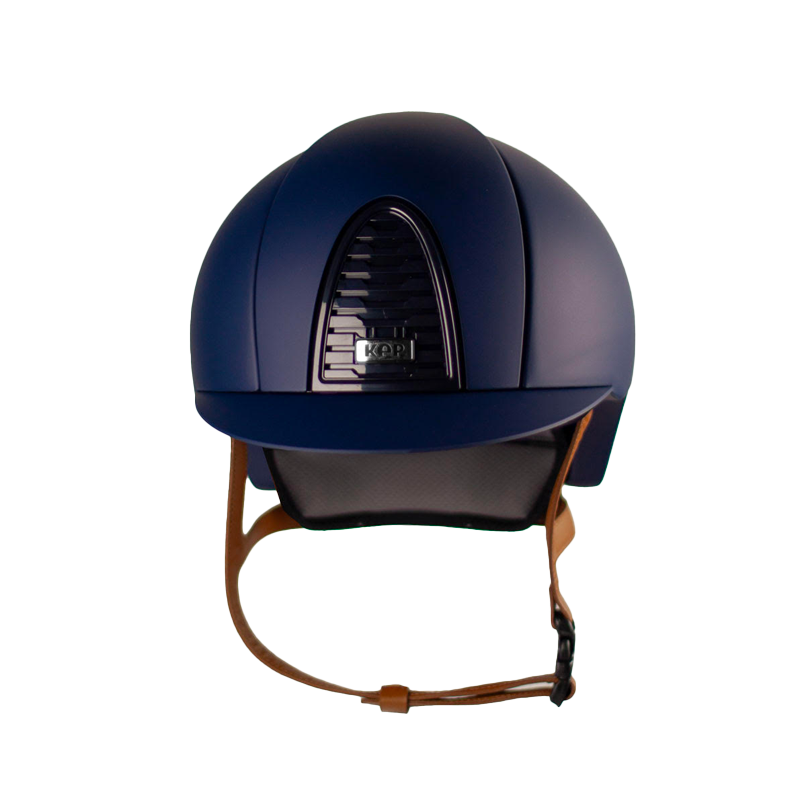 KEP - Casque équitation Cromo 2.0 blue matt visière standard jugulaire beige | - Ohlala