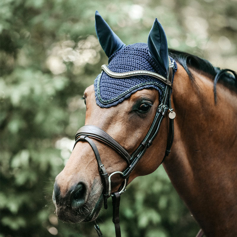 Kentucky Horsewear - Bonnet Long stone & Pearl anti-bruits marine | - Ohlala