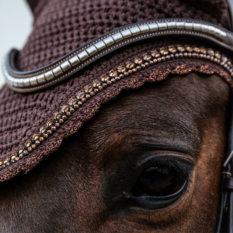 Kentucky Horsewear - Bonnet Long stone & Pearl anti-bruits marron | - Ohlala