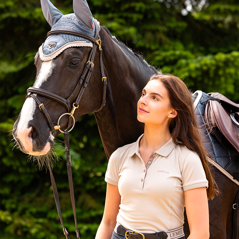 Lemieux - Polo manches courtes femme Classic stone | - Ohlala