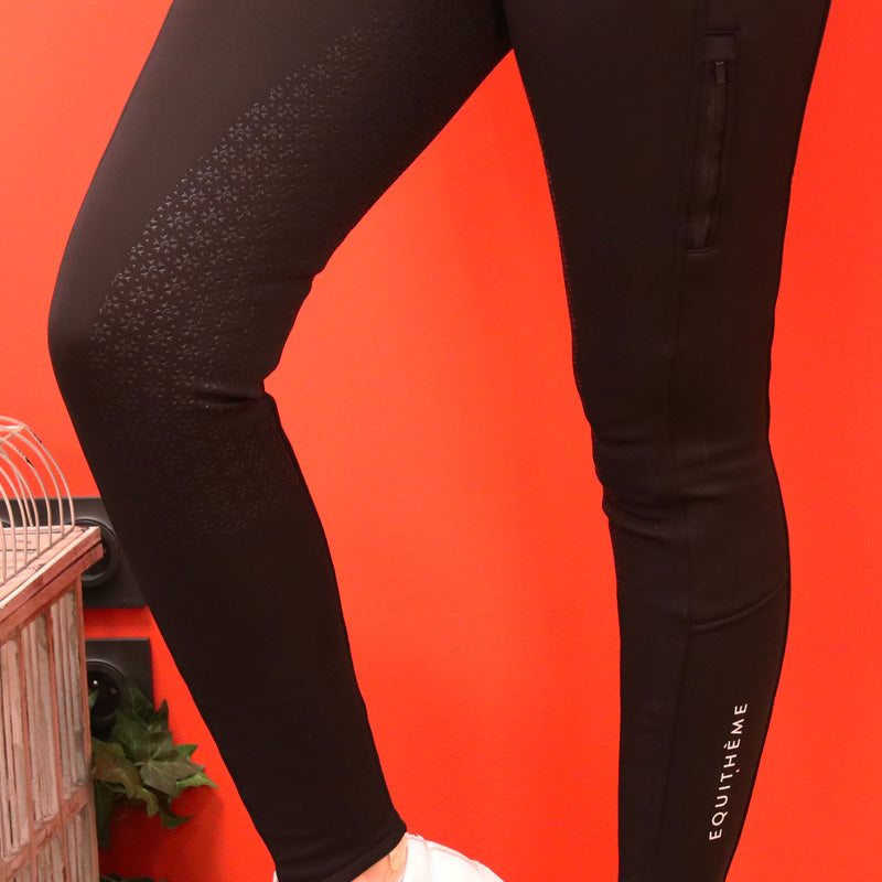 Equithème - Pantalon d'équitation femme softshell Kitzhbuhl fond silicone noir | - Ohlala