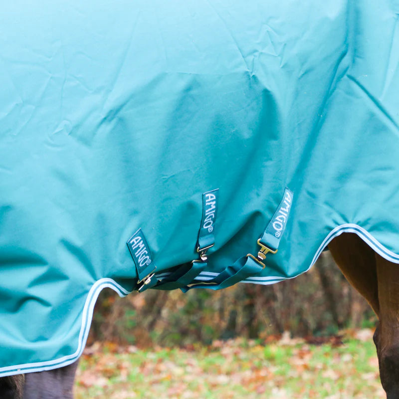 Horseware - Couverture d'extérieur Amigo Bravo 12 Wug encolure montante vert 250g | - Ohlala