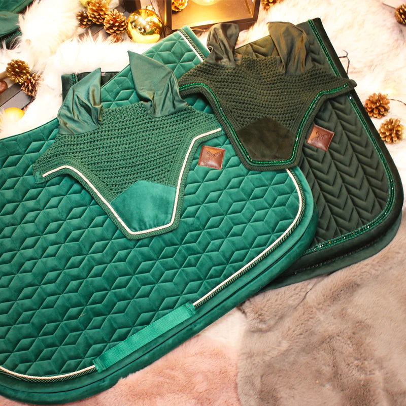 Kentucky Horsewear - Bonnet Wellington Velvet pearls vert sapin | - Ohlala