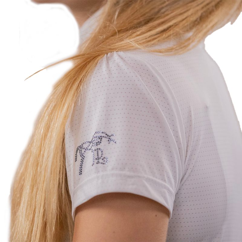 Pénélope Store - Polo de concours manches courtes junior Moon Mesh blanc | - Ohlala